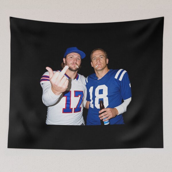 Item preview, NFL Josh Allen and Peyton Manning Drinking and Middle Finger designed and sold by VexisValora.