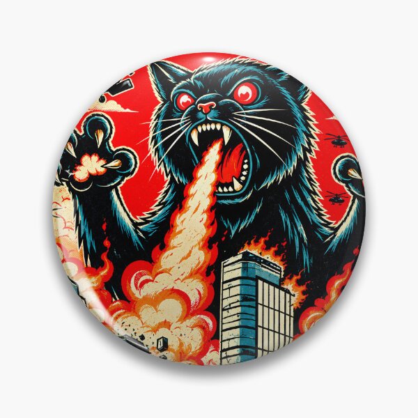 Item preview, Catzilla Funny Cat Monster Design Japanese designed and sold by VGAfanatic.