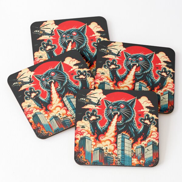 Item preview, Catzilla Funny Cat Monster Design Japanese designed and sold by VGAfanatic.
