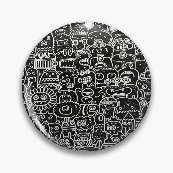 Artikelvorschau, Alles Gute zum Geburtstag, Doodle Monsters! – Niedliche schwarz-weiße Ballonparty entworfen und verkauft von Vivid Pixel Studio.