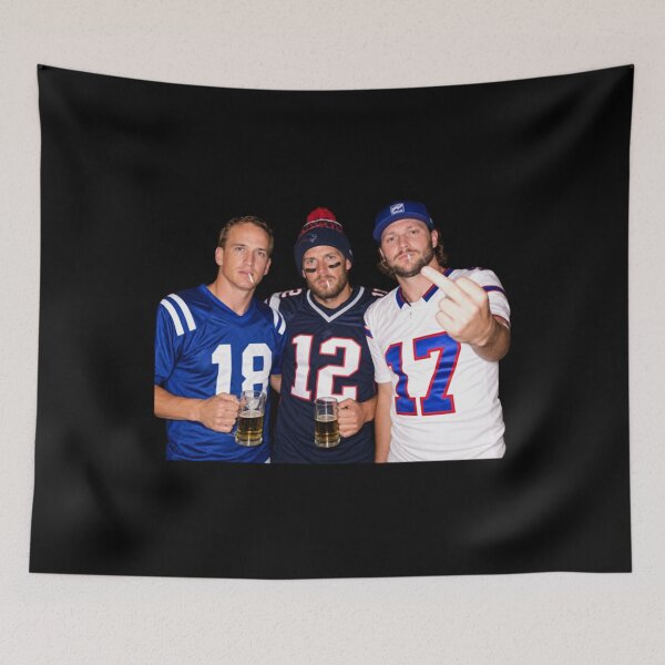 Item preview, NFL Peyton Manning, Tom Brady and Josh Allen Drinking and Middle Finger designed and sold by VexisValora.