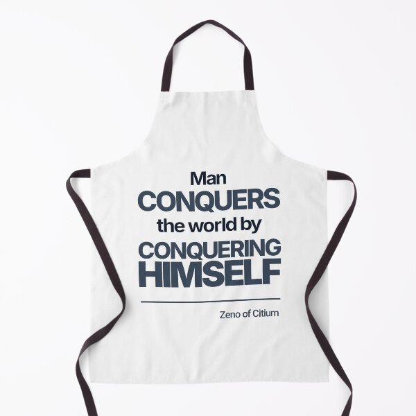 Item preview, Man Conquers the World by Conquering Himself - Zeno of Citium - Minimalist Style Stoic Quote - Dark Version designed and sold by Stoic Core.