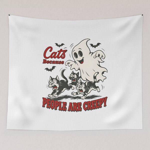 Item preview, Cats Because People Are Creepy Ghost Art designed and sold by OlyvieArt.