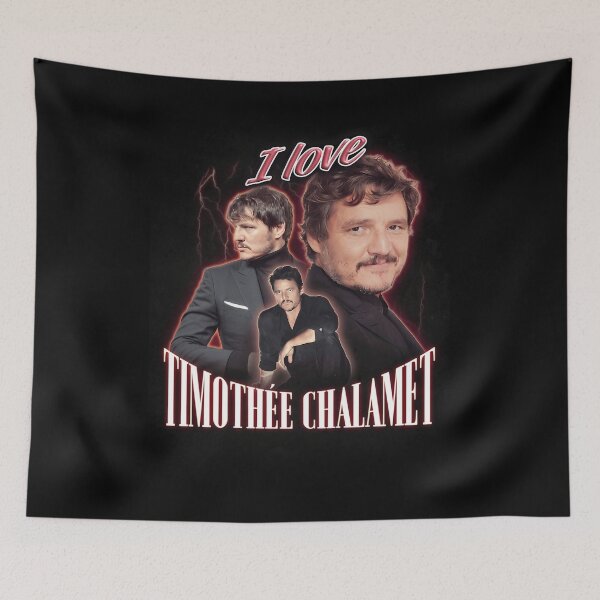 Item preview,  I Love Timothee Chalamet Pedro Pascal Cursed Fan Collage designed and sold by kajmanbleahz.