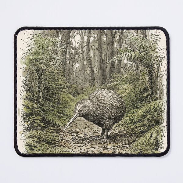 Item preview, The Primeval Wanderer: Vintage New Zealand Kiwi Forest Art designed and sold by FreiherrPK.
