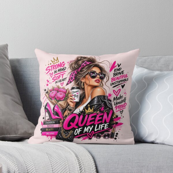 Item preview, Queen of My Life – Strong Confident Woman | Pink Girl Boss Fashion & Women Empowerment designed and sold by JanuszJarowicz.