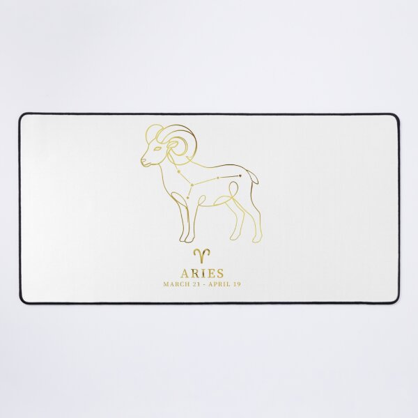 Item preview, Aries Constellation Ram Line Art - Vintage "Gold" Zodiac Star Sign designed and sold by Celestial Line Co..