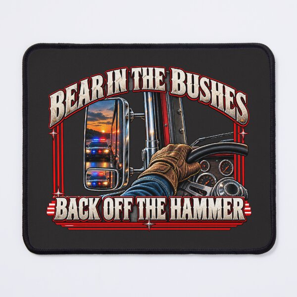 Item preview, Bear In The Bushes | Back Off The Hammer | Truck Side Mirror Police Art designed and sold by NomadForge.