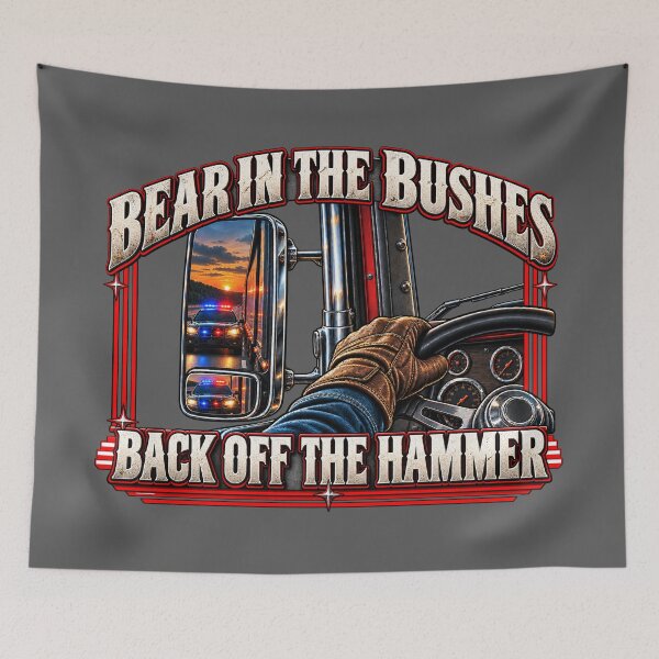 Item preview, Bear In The Bushes | Back Off The Hammer | Truck Side Mirror Police Art designed and sold by NomadForge.