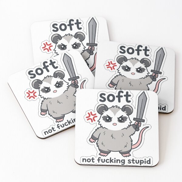 Item preview, Soft Not Stupid Possum With Sword Funny Feisty Introvert Dark Humor Opossum Meme designed and sold by raedattia.