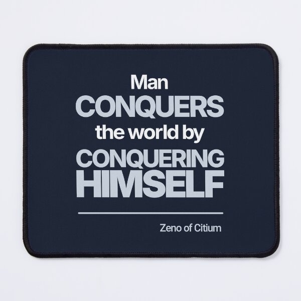 Item preview, Man Conquers the World by Conquering Himself - Zeno of Citium - Minimalist Style Stoic Quote - Light Version designed and sold by Stoic Core.