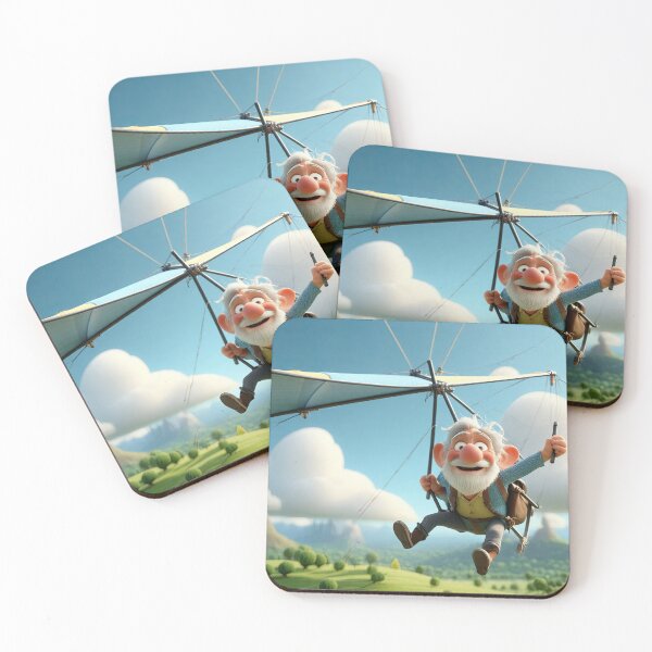 Item preview, Old Fart flying a hang glider designed and sold by Colin Bentham.
