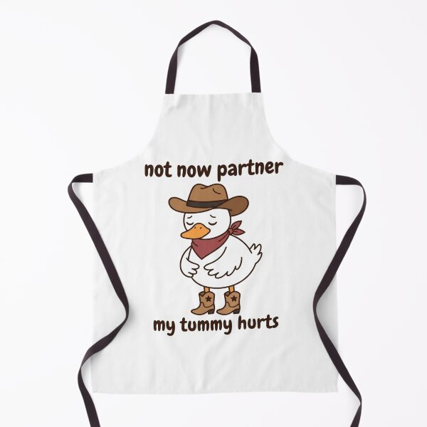 Item preview, Not Now Partner My Tummy Hurts Cowboy Duck Funny Western IBS Stomach Ache Meme designed and sold by raedattia.