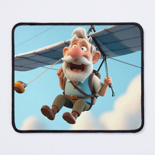Item preview, Old Fart flying a hang glider designed and sold by Colin Bentham.