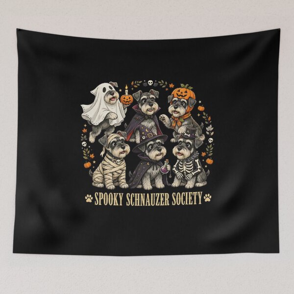 Item preview, Spooky Schnauzer Society Halloween Dogs Costumes Art designed and sold by OlyvieArt.
