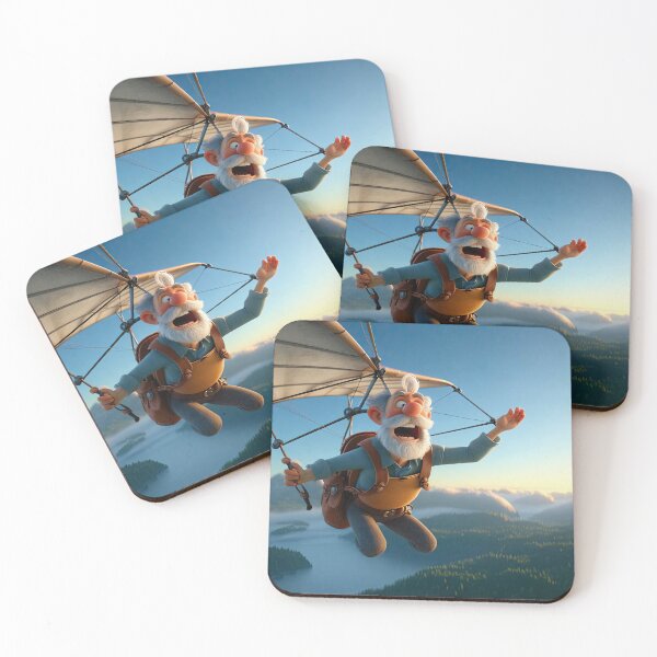 Item preview, Old Fart flying a hang glider designed and sold by Colin Bentham.