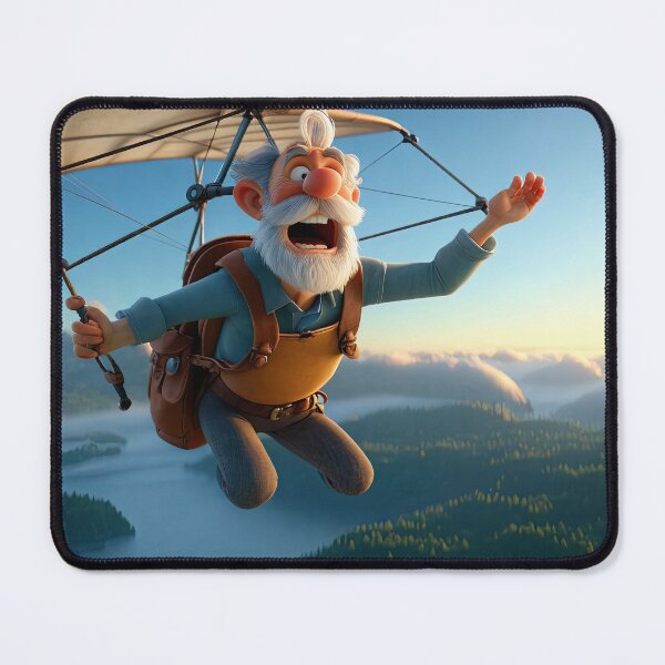 Item preview, Old Fart flying a hang glider designed and sold by Colin Bentham.