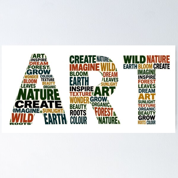 Item preview, ART Nature Inspired Typography Word Collage designed and sold by naturalsurvival.
