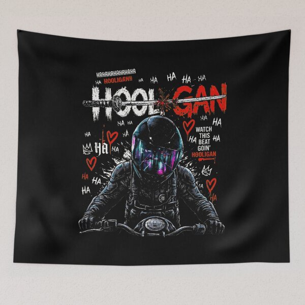 Item preview, HOOLIGAN Motorcycle Biker Rider HA Street Art  designed and sold by KarinaJoh86182.