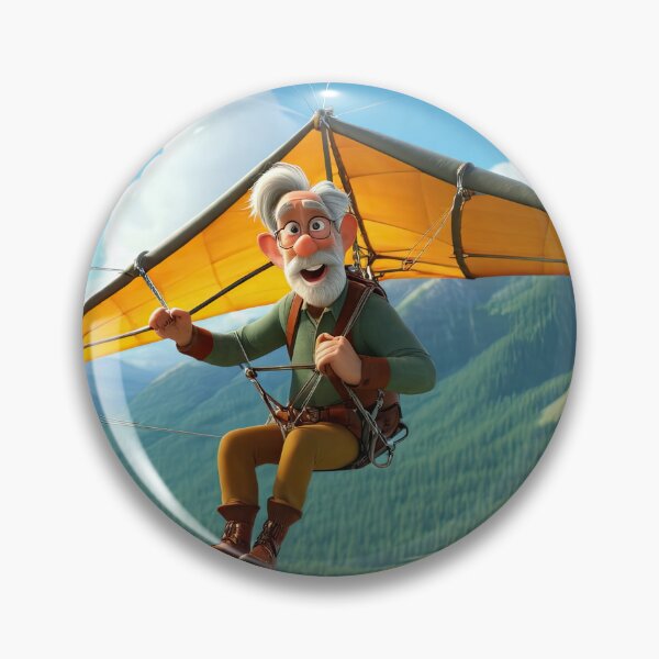 Item preview, Old Fart flying a hang glider designed and sold by Colin Bentham.