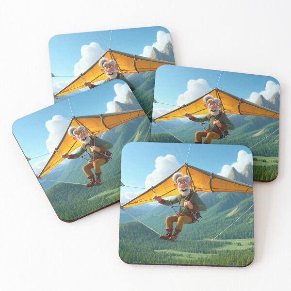 Item preview, Old Fart flying a hang glider designed and sold by Colin Bentham.