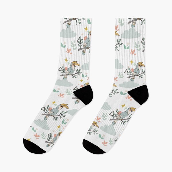 Item preview, Cute Hornbill Bird Seamless Pattern designed and sold by prapapon.