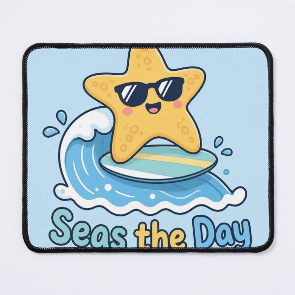 Item preview, Seas the Day Funny Starfish Illustration | Cute Pun Gift designed and sold by moonlit.ink.shop.