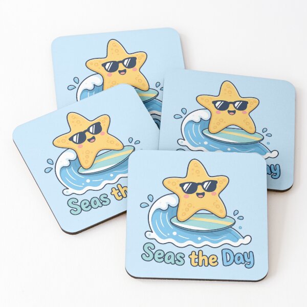 Item preview, Seas the Day Funny Starfish Illustration | Cute Pun Gift designed and sold by moonlit.ink.shop.