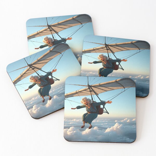 Item preview, Old Fart flying a hang glider designed and sold by Colin Bentham.