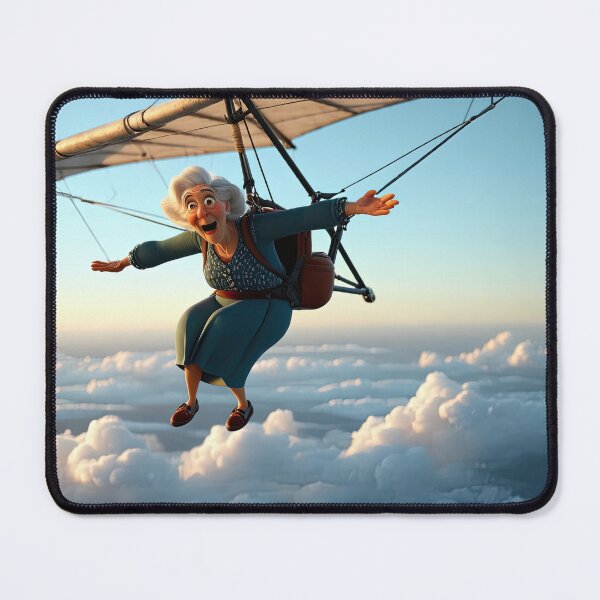 Item preview, Old Fart flying a hang glider designed and sold by Colin Bentham.