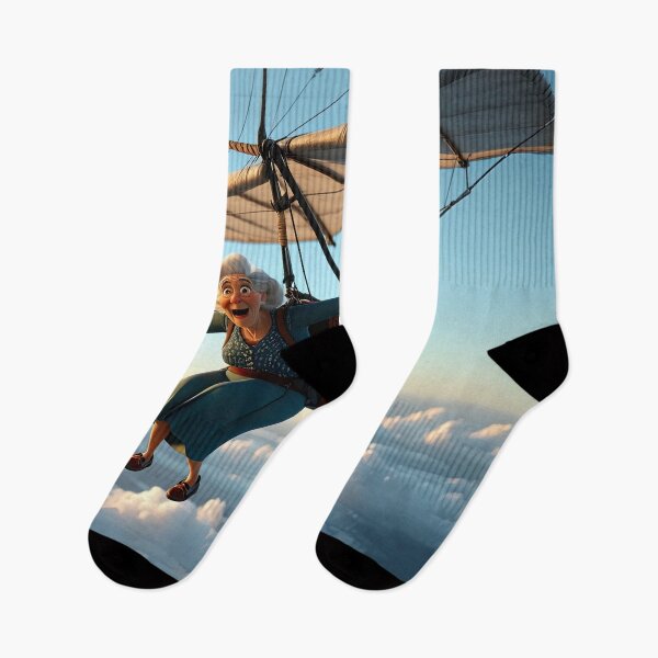 Item preview, Old Fart flying a hang glider designed and sold by Colin Bentham.