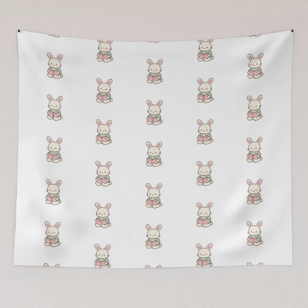Item preview, Kawaii Bunny Reading Sticker — Cute Bookish Animal Illustration designed and sold by Sweet Blob Co.