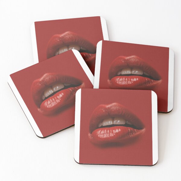 Item preview, Bold red lips stand out against a solid red background  designed and sold by MiraCleAI.