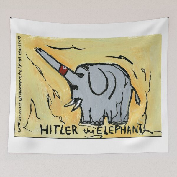 Aperçu de l'œuvre Respect à l'éléphant satirique Kamagurka créée et vendue par Dwaalhaas.com.