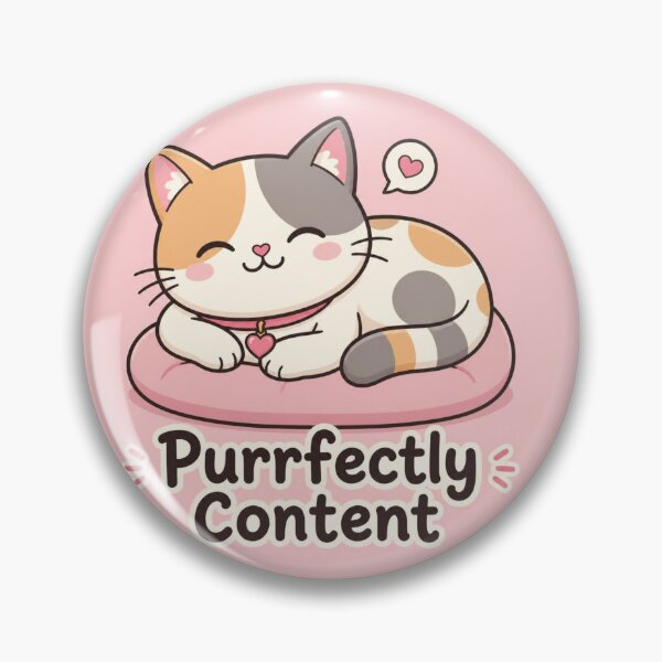 Item preview, Purrfectly Content Funny Cat Illustration | Cute Pun Gift designed and sold by moonlit.ink.shop.