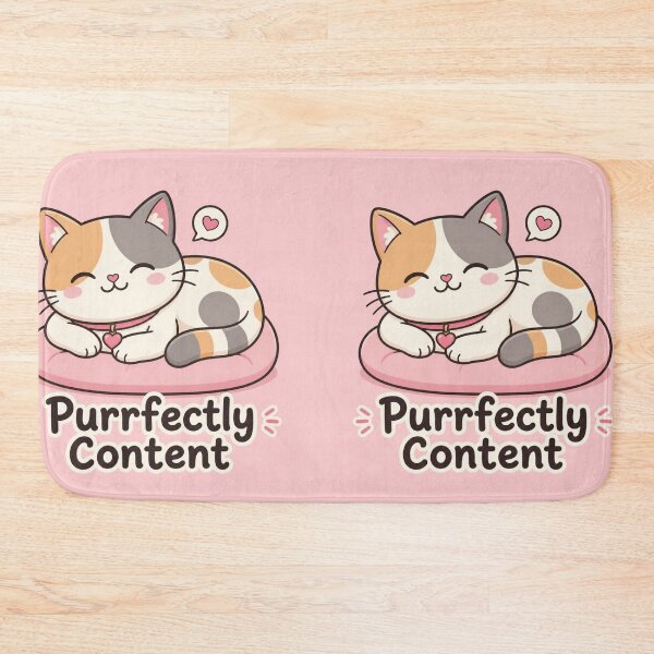 Item preview, Purrfectly Content Funny Cat Illustration | Cute Pun Gift designed and sold by moonlit.ink.shop.