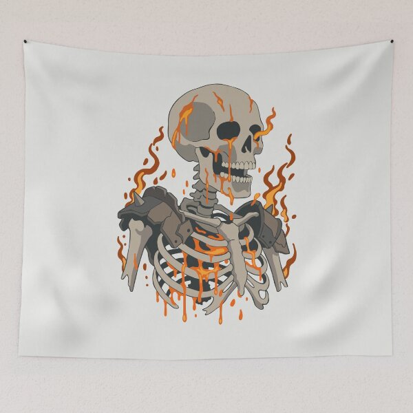 Item preview, Flaming Skeleton Brings Dark Gothic Halloween Energy designed and sold by FreshVibe Prints.