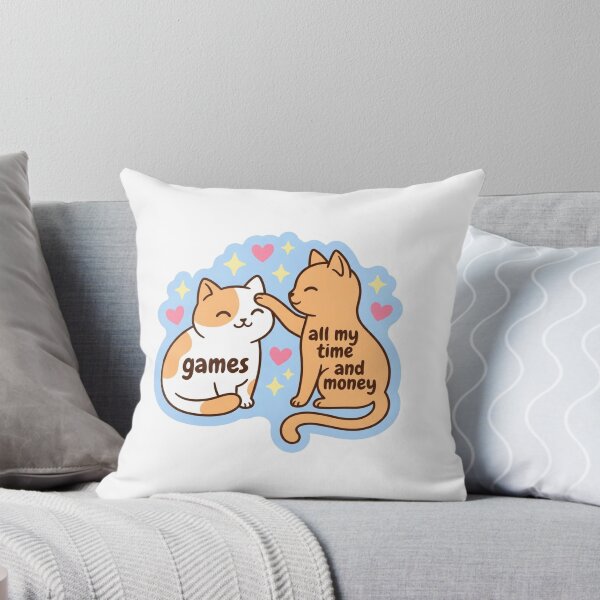 Item preview, Games All My Time And Money Cats Cute Gamer Kitty Funny Gaming Addiction Meme designed and sold by raedattia.