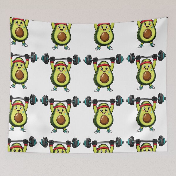 Item preview, Cute avocado lifting weights designed and sold by DVerse Studio.