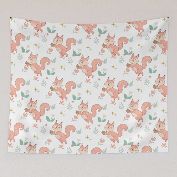 Item preview, Cute Squirrel Holding Acorn Seamless Pattern designed and sold by prapapon.
