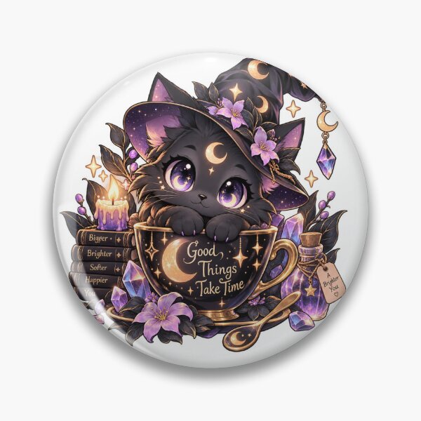 Item preview, Cute Celestial Black Cat Witch Moon designed and sold by Mikkerz.