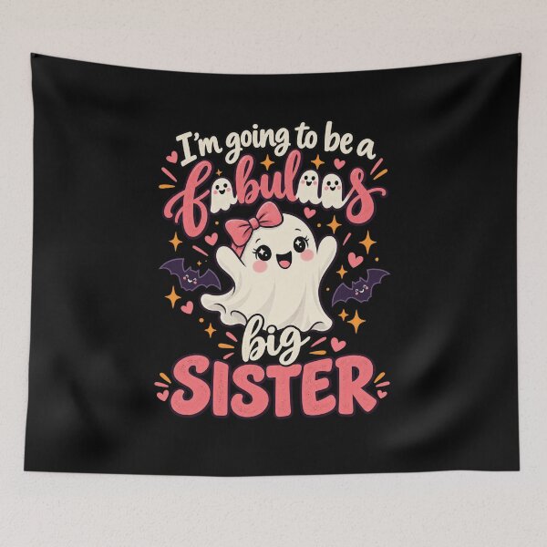 Item preview, Faboolous Big Sister Halloween Announcement Cute T-Shirt – Big Sister Gift, Halloween Sibling Graphic Tee designed and sold by Trendably.