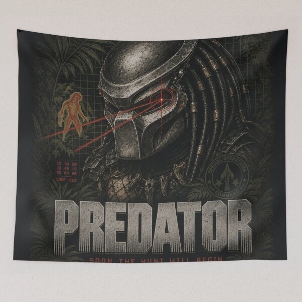 Item preview, Predator Soon The Hunt Will Begin Sci-Fi Art designed and sold by RetroWaveDesign.