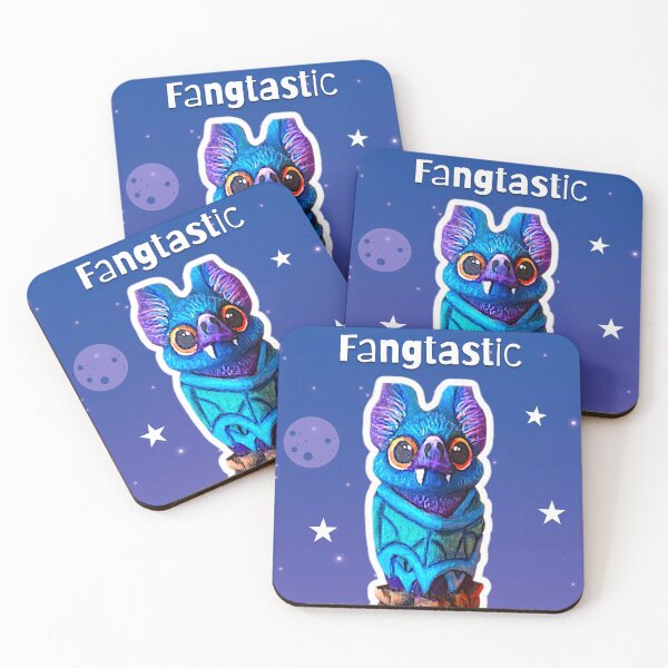 Item preview, Fangtastic Bat with stars - Carved wooden character designed and sold by TurquoiseChicken.