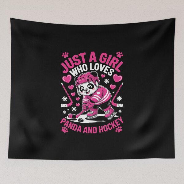 Item preview, Just a Girl Who Loves Panda and Hockey   designed and sold by jkrphoto.