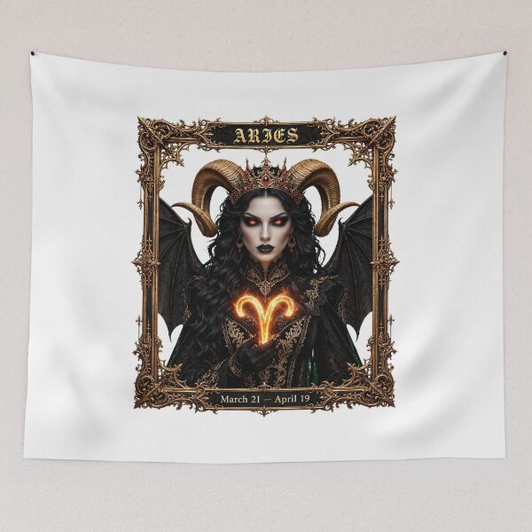 Item preview, Gothic Aries Demon Queen - Fiery Ram Zodiac | March 21 - April 19 designed and sold by Csaba1983.
