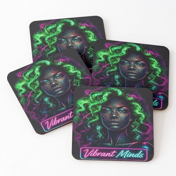 Item preview, Vibrant Minds Neon Portrait Design designed and sold by FABIOLA1970.