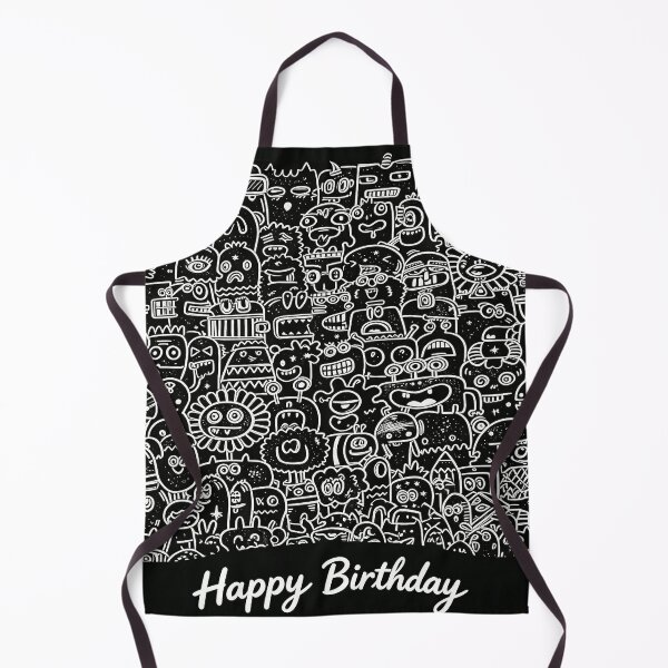 Item preview, Happy Birthday Bottom Text - Doodle Monsters with Cake and Gifts designed and sold by Vivid Pixel Studio.