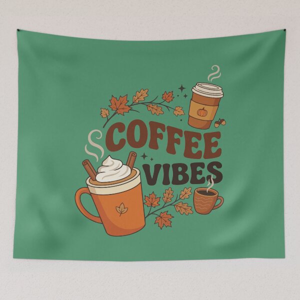 Item preview, Coffee Vibes Bring Cozy Autumn Pumpkin Spice Energy designed and sold by FreshVibe Prints.