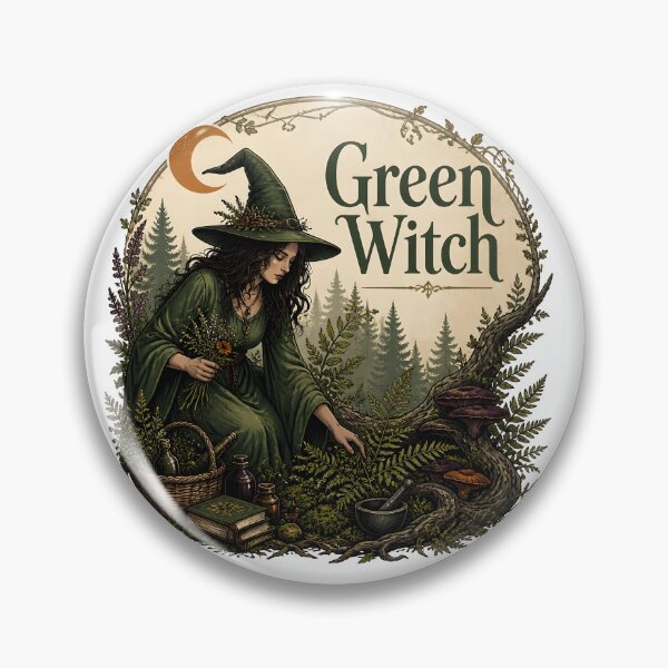 Item preview, Green Witch Among Moss & Roots designed and sold by LiviuGligoros.